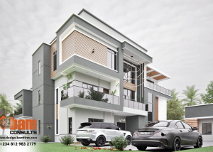 Luxury 5-bedroom duplex with contemporary exterior architecture and premium finishes