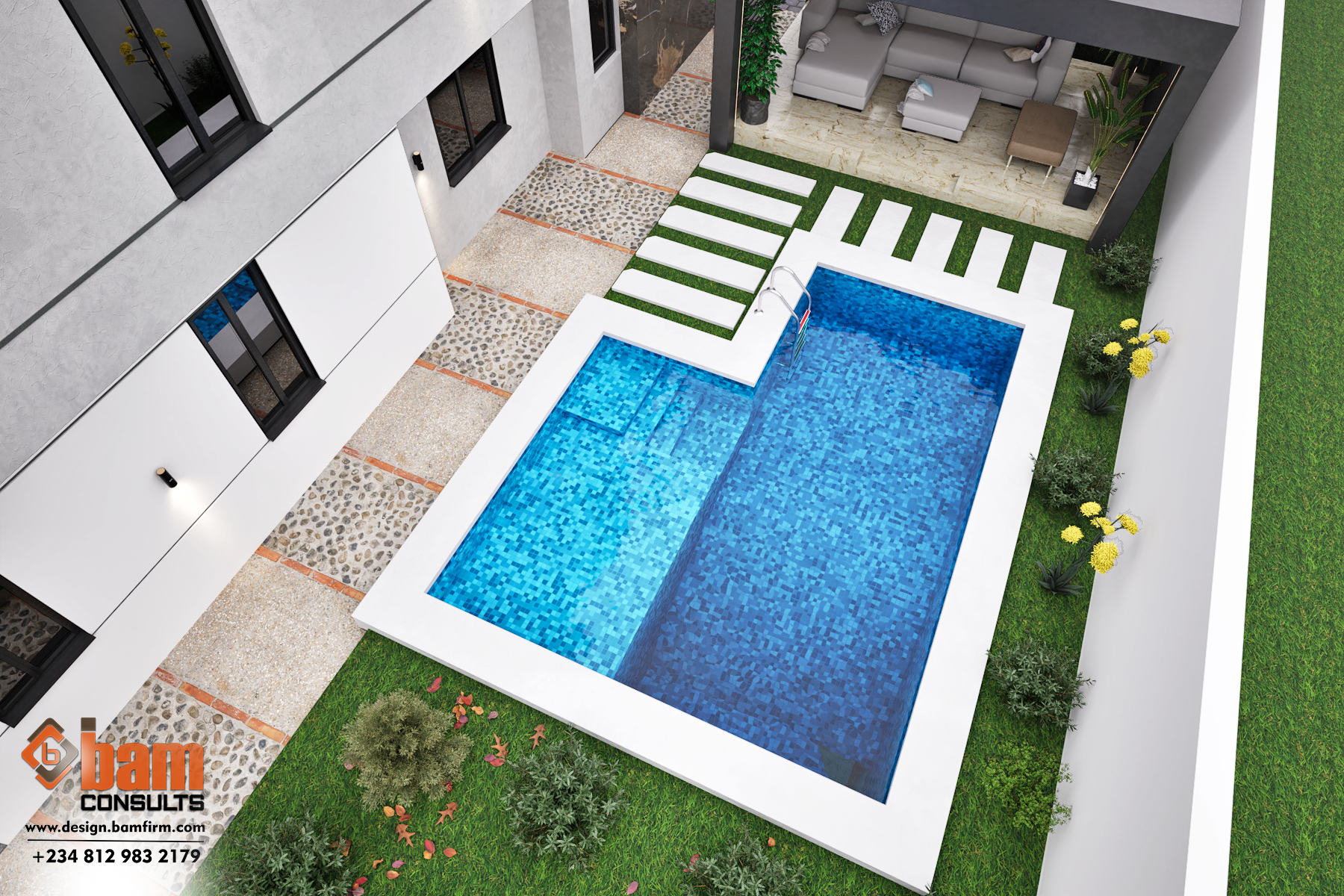 POOL SIDE Modern luxury 7 bedroom fully detached duplex designed by Bam Consults