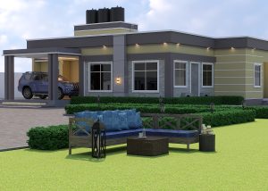 4 bedroom bungalow country home with two-car garage by Bam Consults
